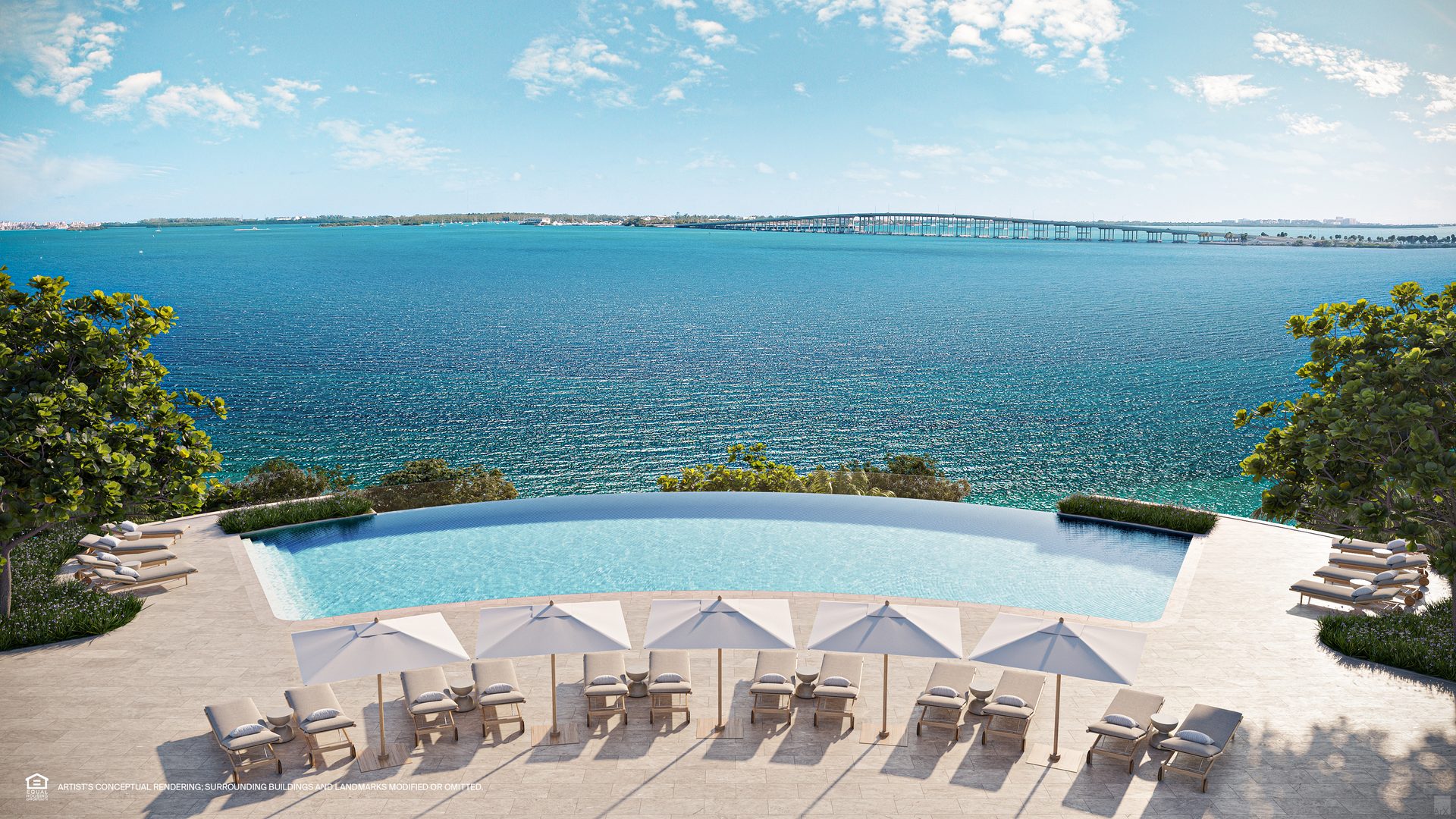 Bayfront infinity pool at St. Regis Residences Miami